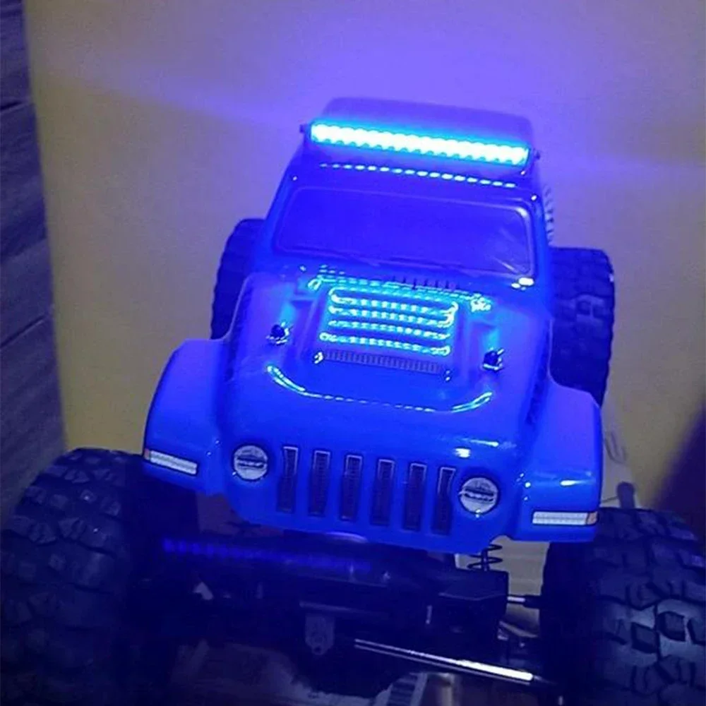 Metal 16/22LED Multi-Mode Roof Lamp Light Bar for 1/10 RC Crawler Car Axial SCX10 90046 D90 Trxs TRX-4