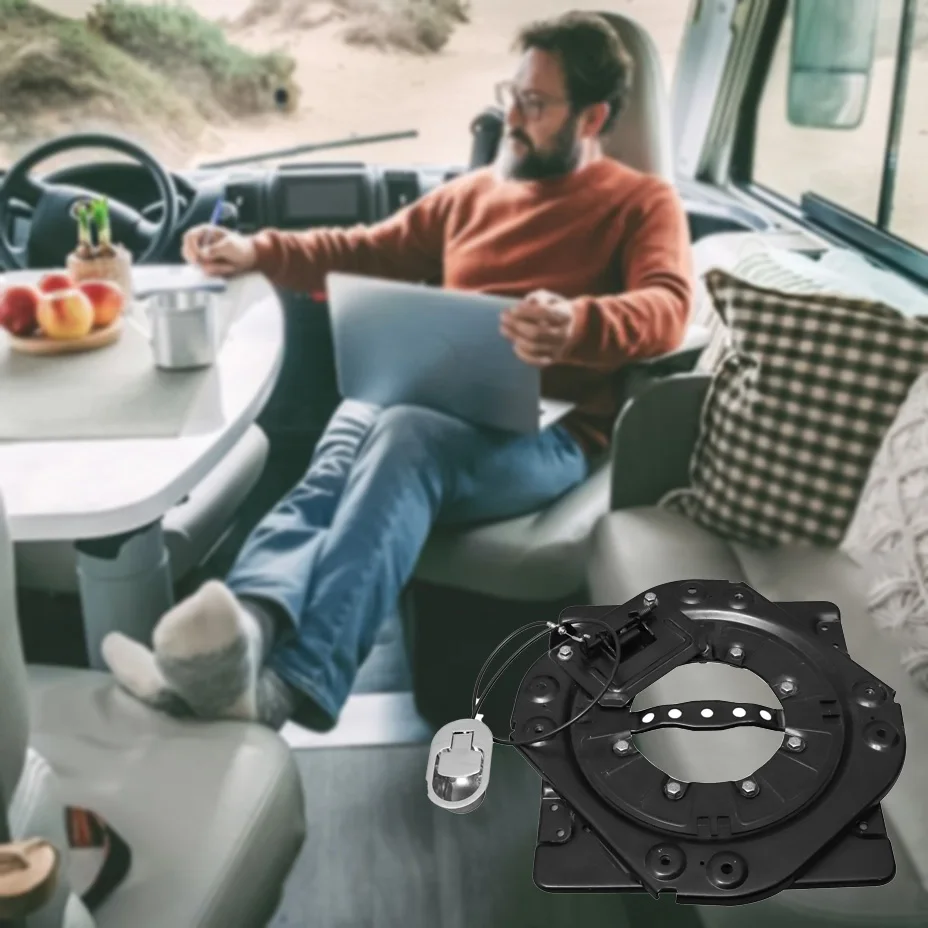 الثقيلة 360 °   قاعدة مقعد دوارة مع مفتاح، قاعدة دوارة فولاذية 3.0 مم، مناسبة لسيارات Rvs، Campervans، وشاحنات السفر.