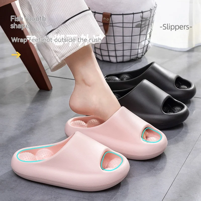 Massage Sole Slippers For Bathroom Women Summer Beach Slides Platform Super Soft Anti Slip Slipper Sandals Leakage At the Bottom