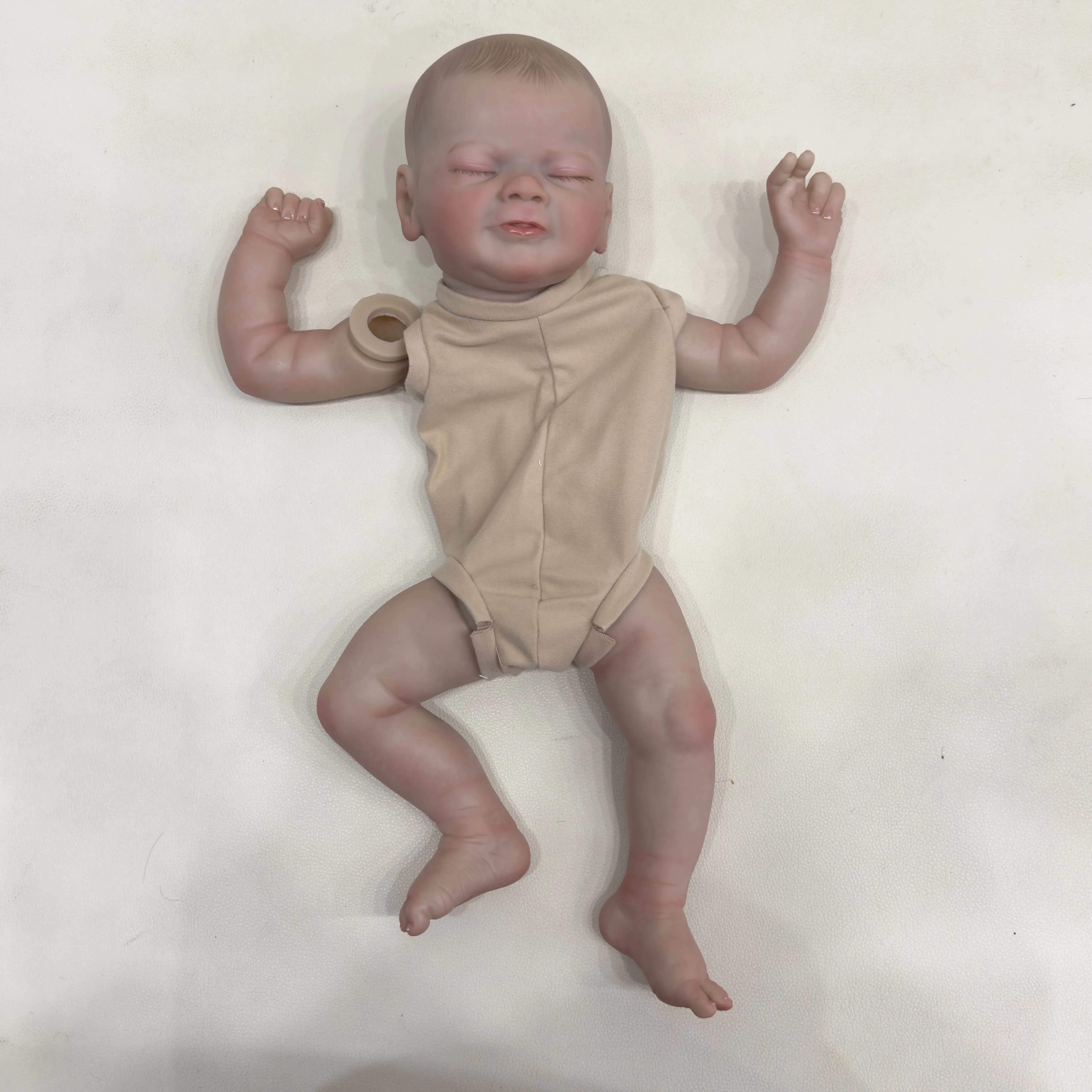 NPK 19inch Romy Reborn  Asleep kit Lifelike Newborn Baby Doll Has painted Doll kit Unfinished Doll parts