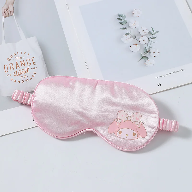 New Sanrio double-sided simulation silk blackout sleep eye mask female cute cartoon strap models sleep eye masks