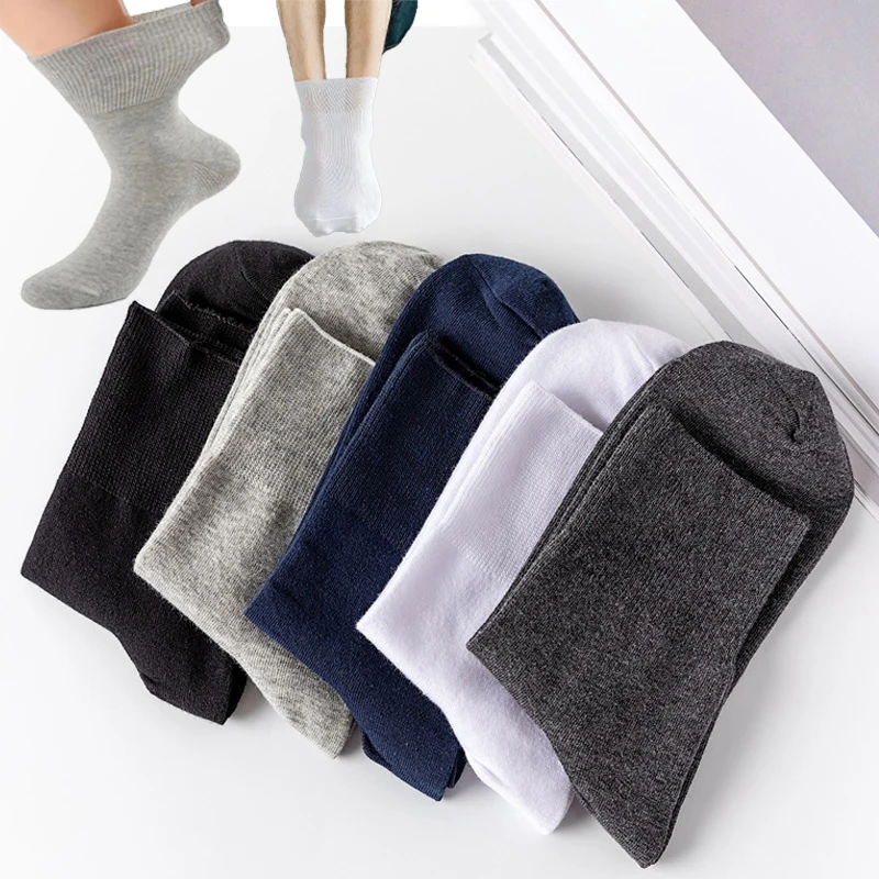 5Pairs Soft Cotton Diabetic Socks Wide Loose Non Binding for Elderly Edema Varicose Veins Hypertensive Patients Daily Wear Socks