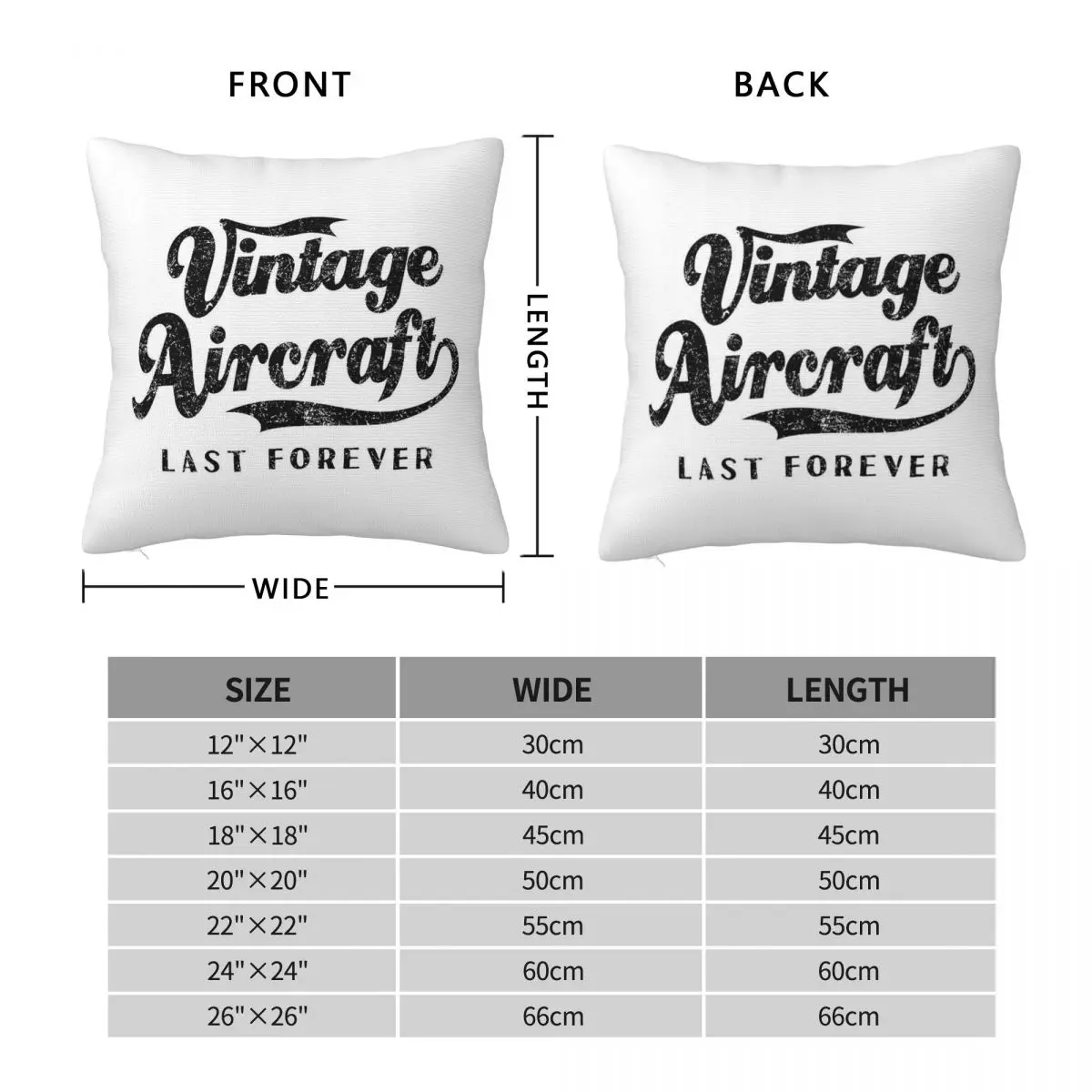Vintage Aircraft Last Forever Square Pillowcase Polyester Linen Velvet Printed Zip Decor Home