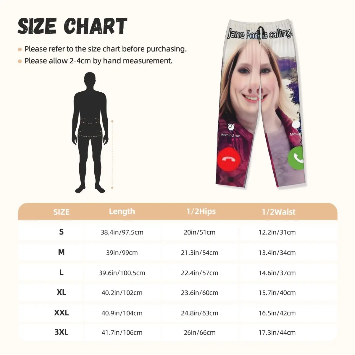 カスタムプリント「ジョン・ポークが呼んでいる」女性用パジャマパンツ、面白い豚柄スリープウェア、ポケット付きボトムス