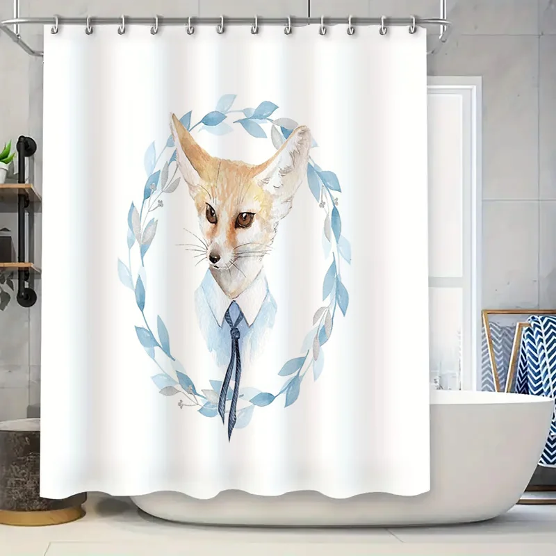 

Декор для ванной комнаты с лисой, набор занавесок для душа, водостойкая занавеска для душа с рисунком лесных животных, винтажный домашний декор для фермерского дома, занавеска для душа в деревенском стиле
