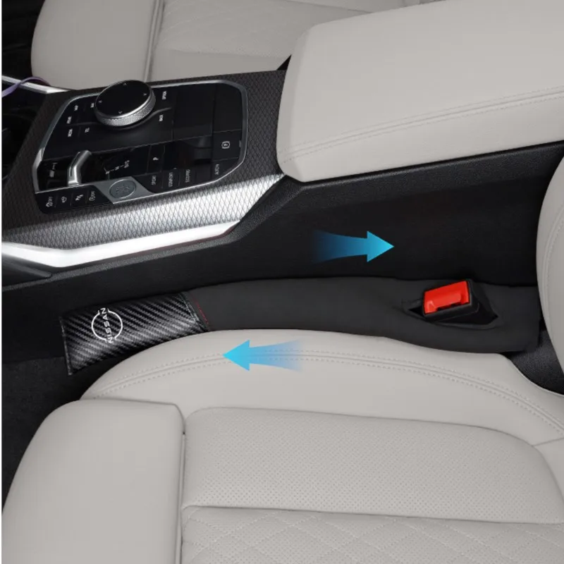 

1/2Pcs Carbon Fiber Car Interior Seat Gap Plug Filler Pad For Nissan Qashqai Juke Pulsar Sentra Altima Patrol Micra Rogue Almera