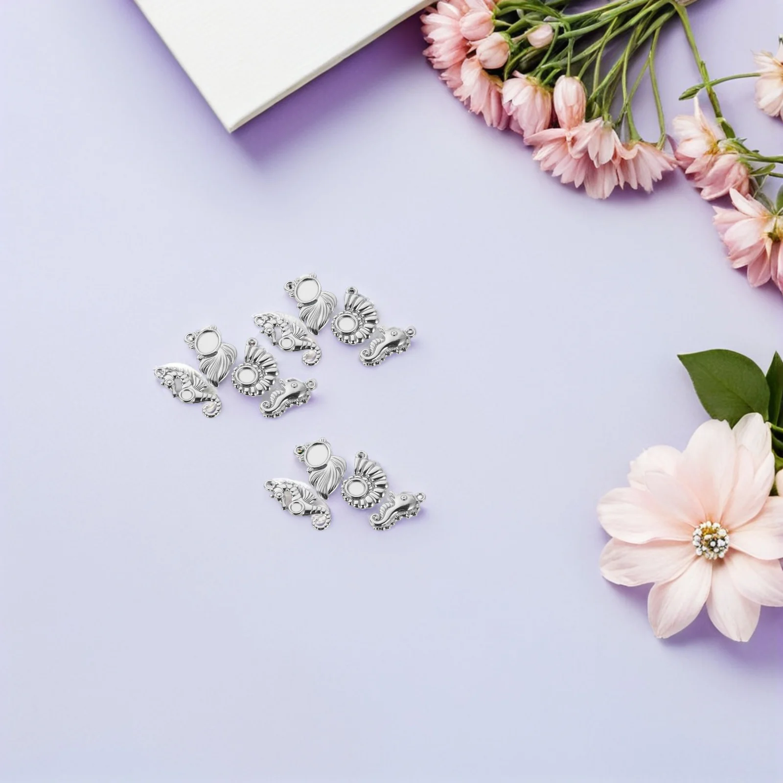 

20Pcs Marine Theme DIY Charms Set with Shell Sea Creatures for Handmade Jewelry Crafting Necklace Bracelet Earring Decor Ocean