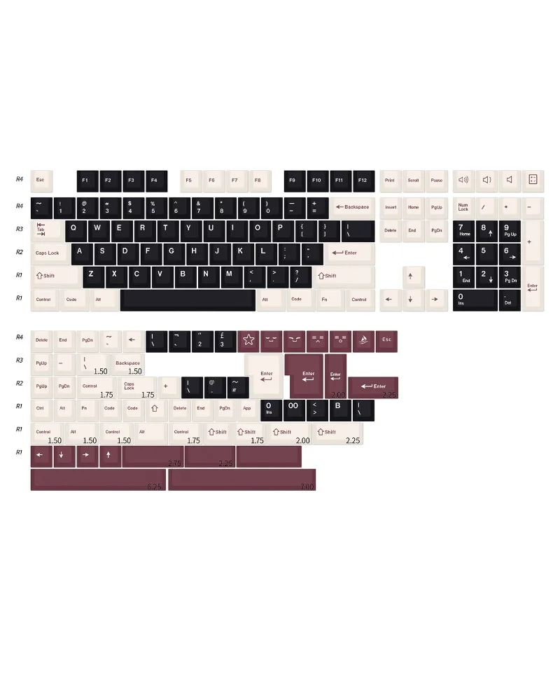 Keycaps Original Height ABS Full Set Split Spaces 87 61 104 Keys