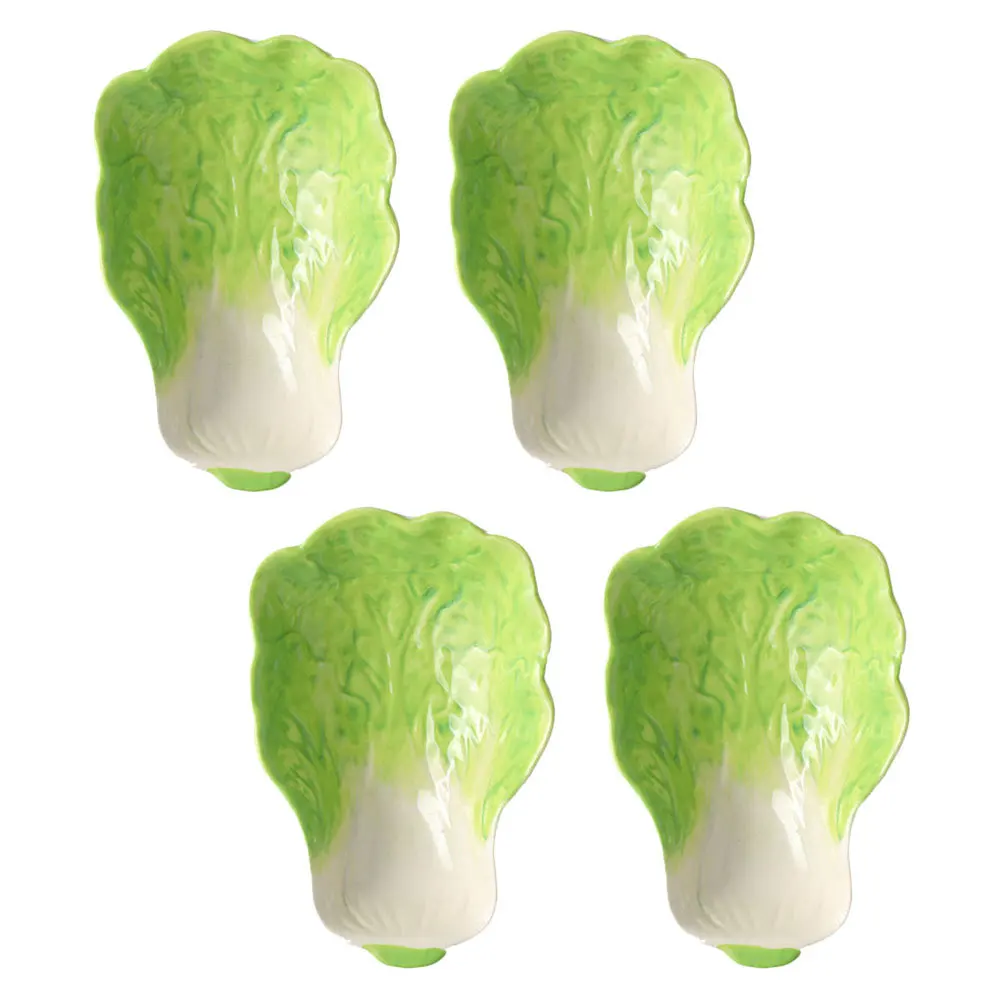 

4Pcs Cartoon Cabbage Style Ceramic Sauce Dipping Plates Stable Condiment Storage Dishes for Sauces Salt Vinegar Kitchen Supplies