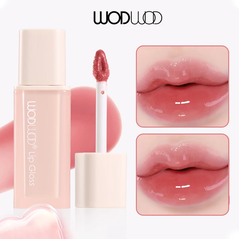WODWOD piccolo cubo di ghiaccio specchio smalto per labbra labbra in vetro smalto per labbra lucidalabbra a lunga durata