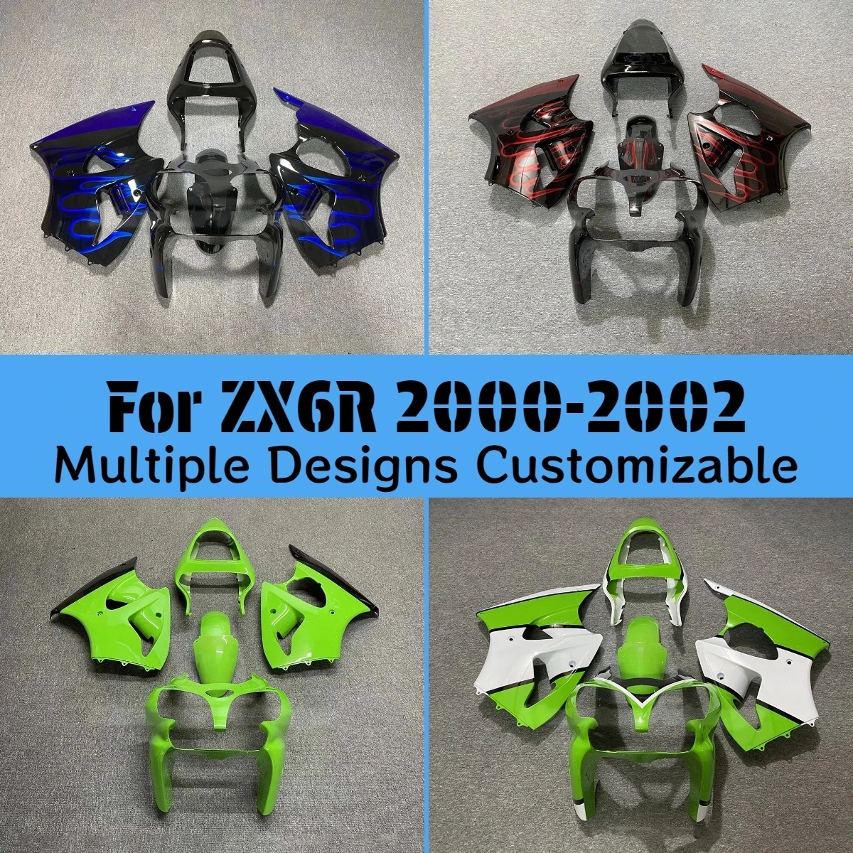 

ZXMT Fairing Kit for Kawasaki ZX6R 2000 2001 2002 Motorcycle Fairings Cover Parts Kits ZX 6R 00 01 02