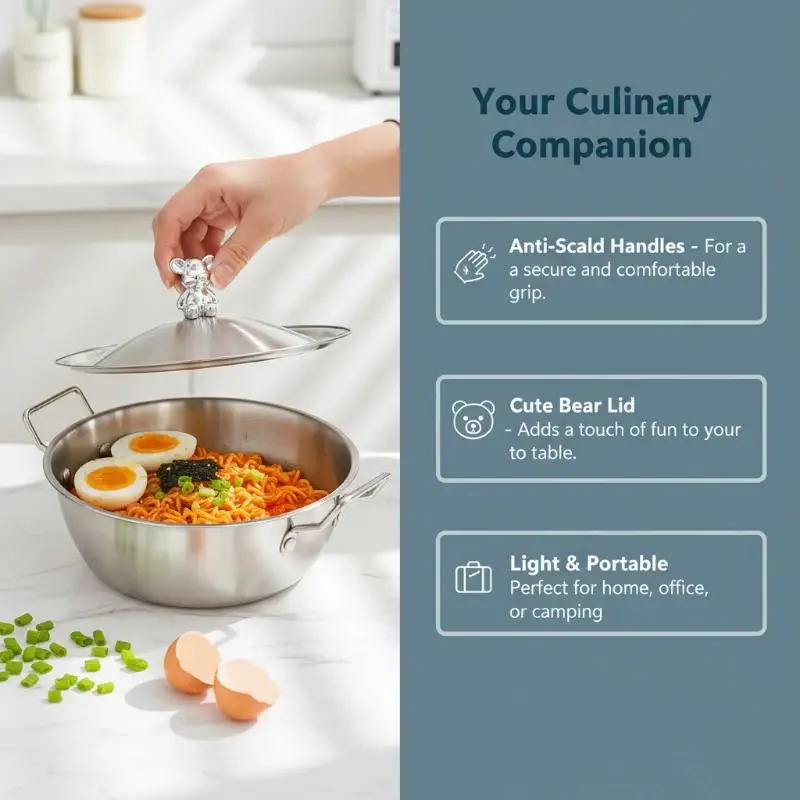 Stainless Steel Salad Bowl With Double Ear Handle 201 Material Versatile For Home Kitchen Baking Mixing