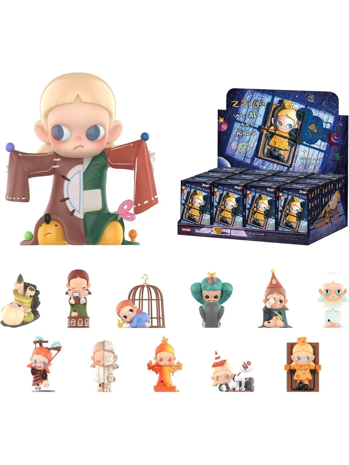 

100% подлинные POPMART Zsiga We All Are Kids, 12 шт., фигурки слепых коробок, случайный дизайн, экшн-игрушки, коллекционный домашний декор, подарочный набор