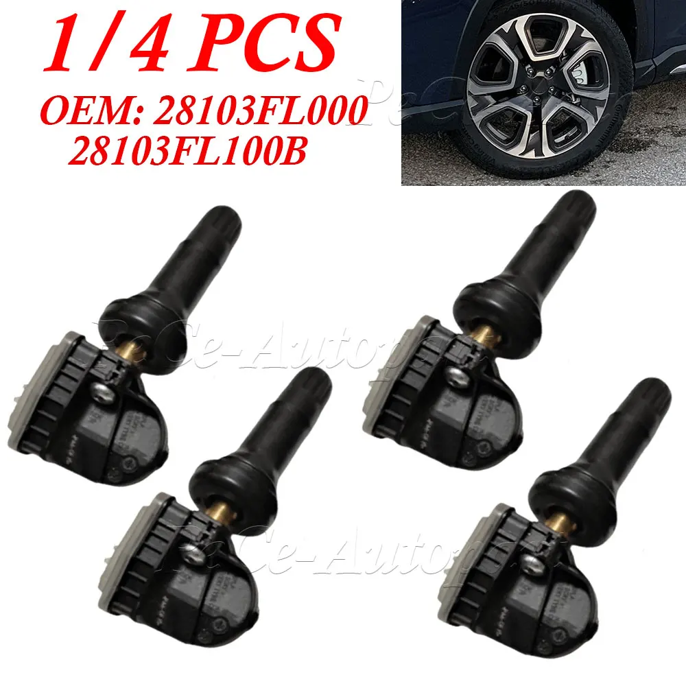 1/4PCS TIRE SENSORS 2019 2020 2021 2022 2023 FOR SUBARU FORESTER TIRE PRESSURE SENSOR TPMS 433MHz 28103FL000 28103FL100B