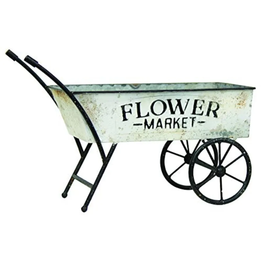 

VintageFlower Market Metal Cart - Modern Farmhouse Decor - Vintage Home Decor - Indoor Planter