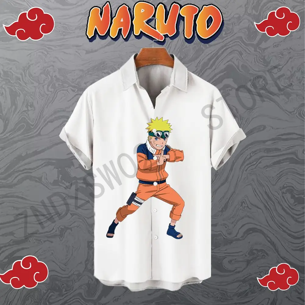 

Shirts for Men Naruto Fashion Men's Clothing Shirt Harajuku 2023 Short Sleeve High Quality Summer Streetwear 5XL Anime Oversized