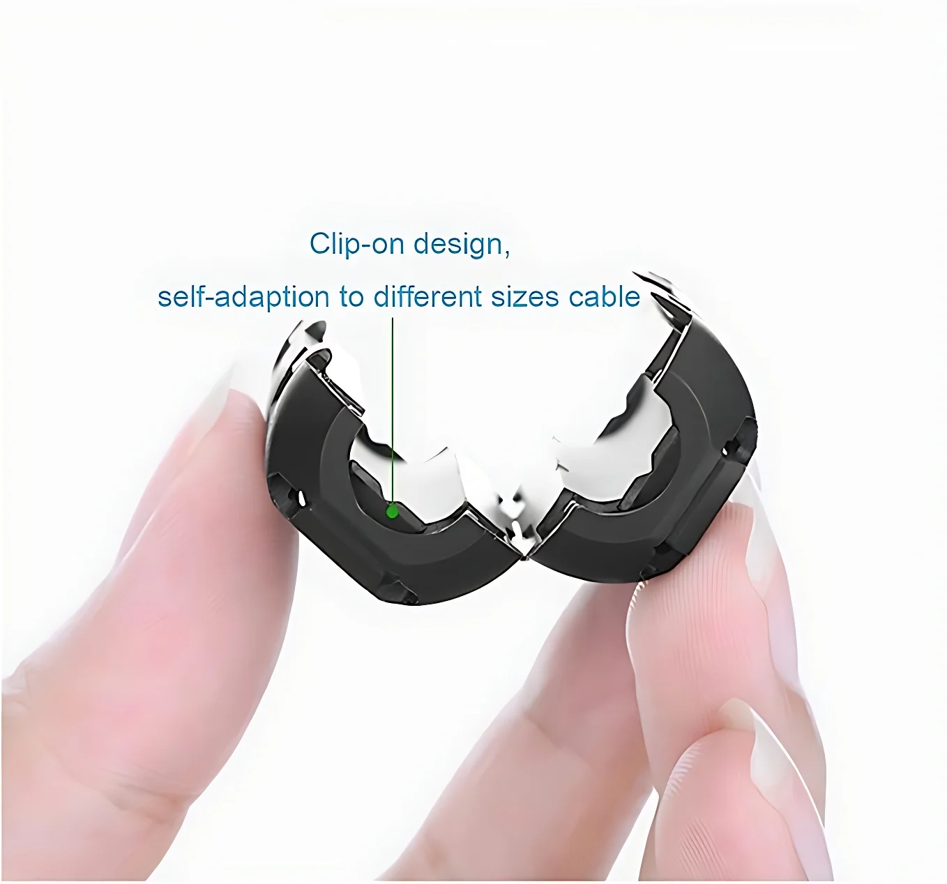 Snap Degaussing Filter Noise Suppressor EMI RFI Clip Choke Ferrite Core Cable Filter Removable Anti-interference Magnetic Ring