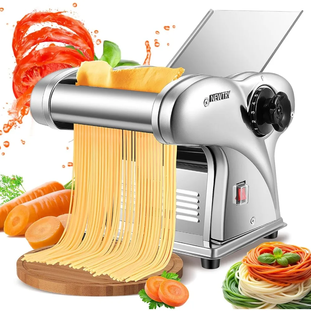 

Electric Pasta Maker Noodle Maker Pasta Making Machine Dough Roller Cutter Thickness Adjustable Stainless Steel US 110V