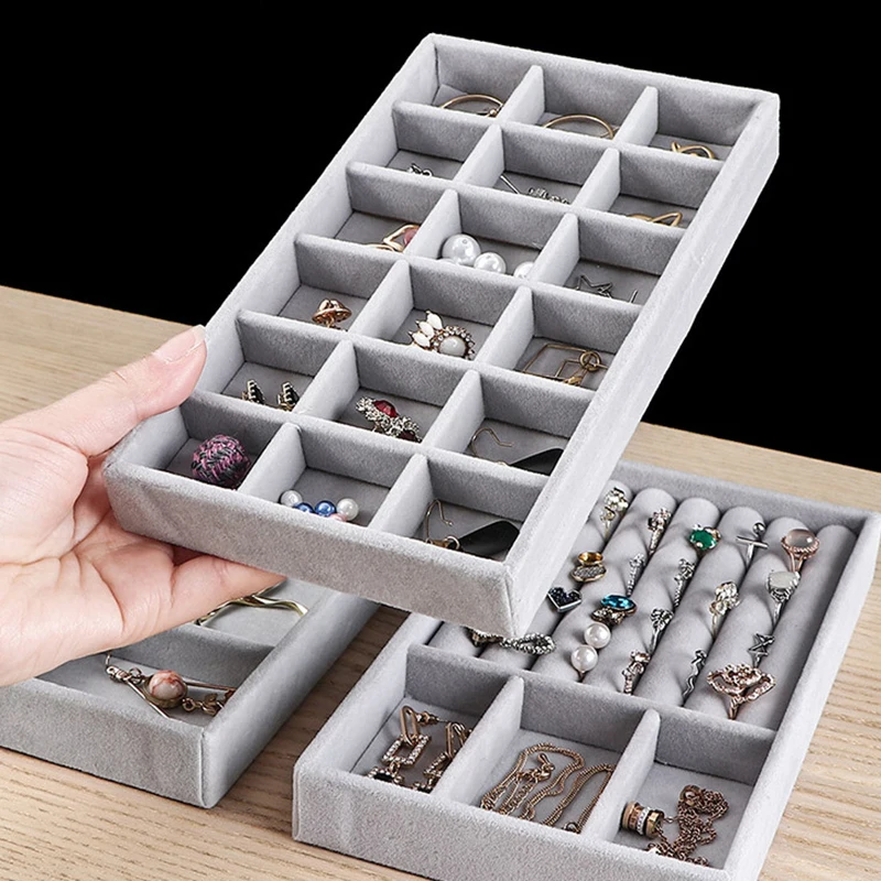Portable Jewelry Ring Jewelry Display Box Tray Holder Earrings, Jewelry Storage, Velvet Surface, Jewelry Display, Storage Box