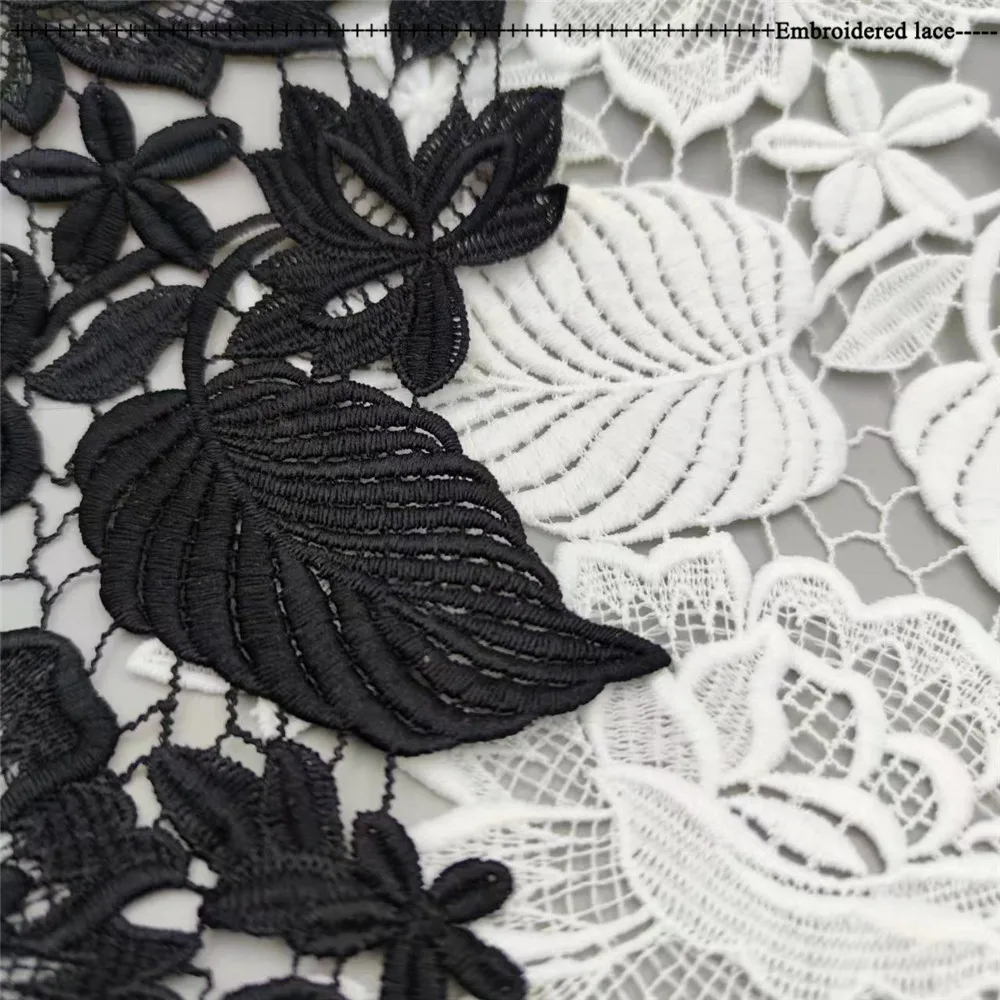 Flowers Embroidered Lace Trim Ribbon Wedding Applique DIY Manual Sewing Supplies Craft Decoration 19cm