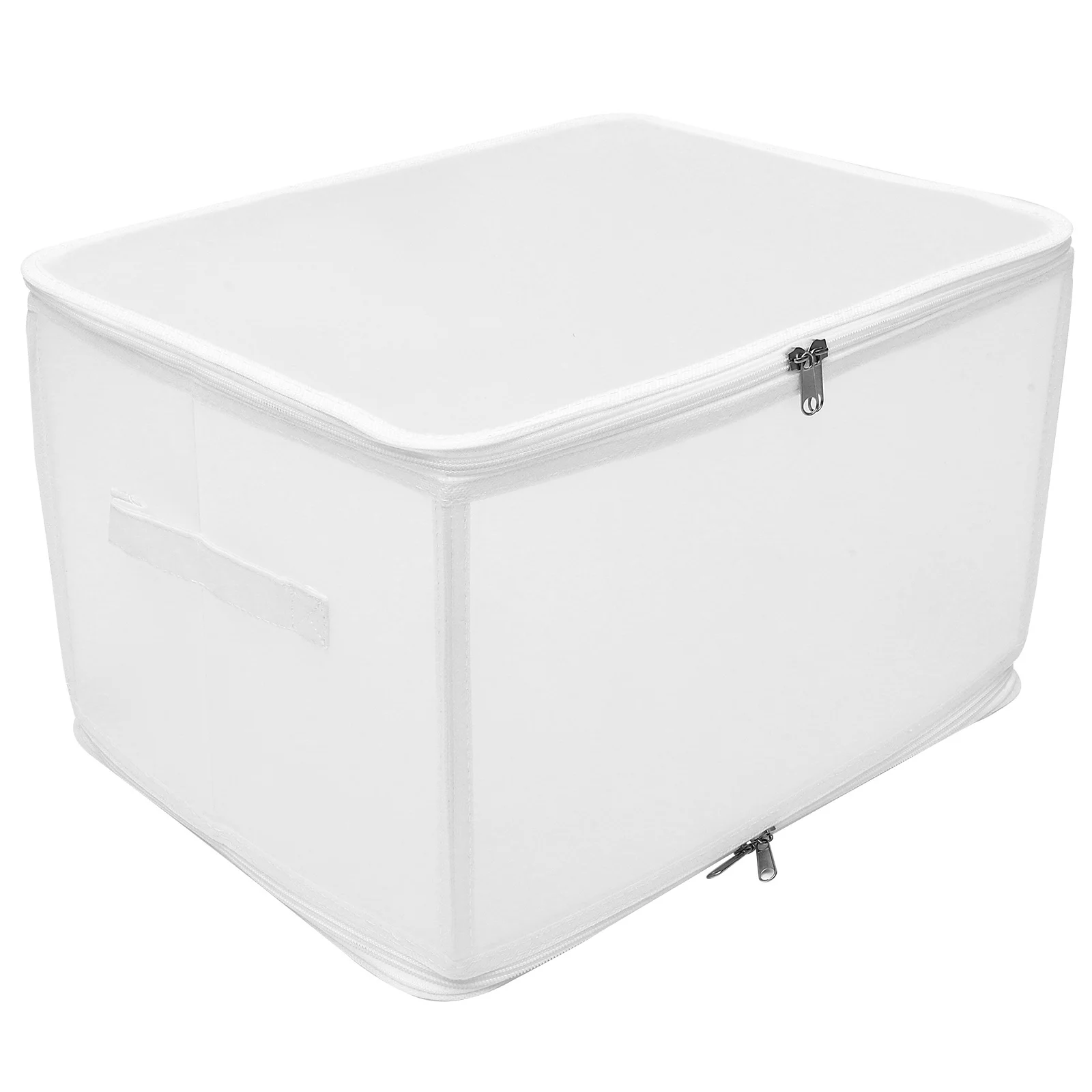 

Large-Capacity Zipper Box Portable Garment Organizer Foldable Clothes Bedding Sheets Storage Material Easy Extraction No