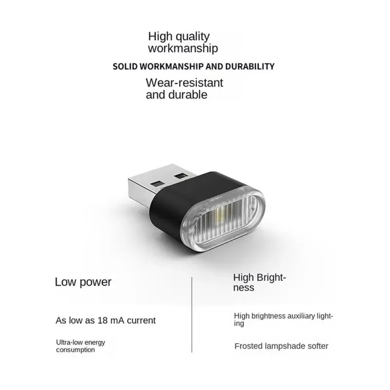 AvvRxx Mini LED Auto Licht Auto Innen Atmosphäre USB Licht Dekor Plug Und Play Lampe Notfall Beleuchtung PC Auto Produkte