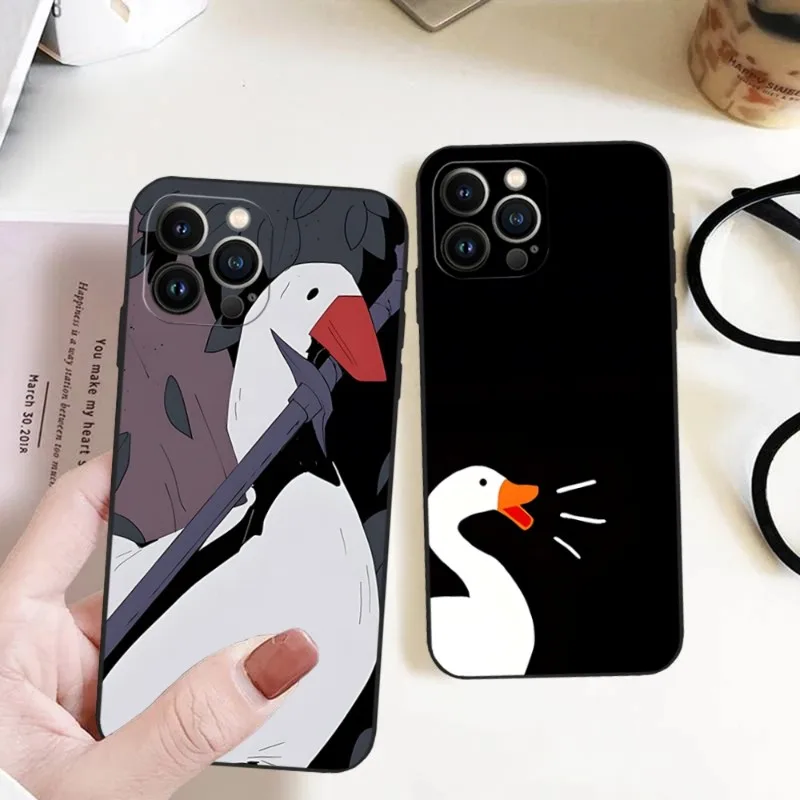 Untitled Goose Game Duck Phone Case For Iphone 14ProMax 11 13 14 Pro Xs Max Mini Xr X 7 8 6 6s Plus Funda Cover