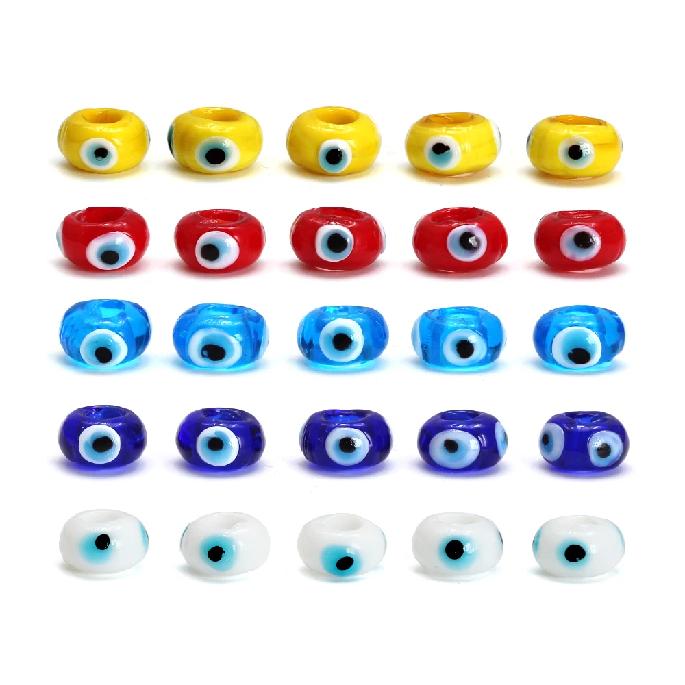 EVIL EYE 5pcs/lot Multi Color Loose Spacer Beads Drop Oil Turkish Evil Eye Beads for Jewelry Making DIY Bracelet Accessories