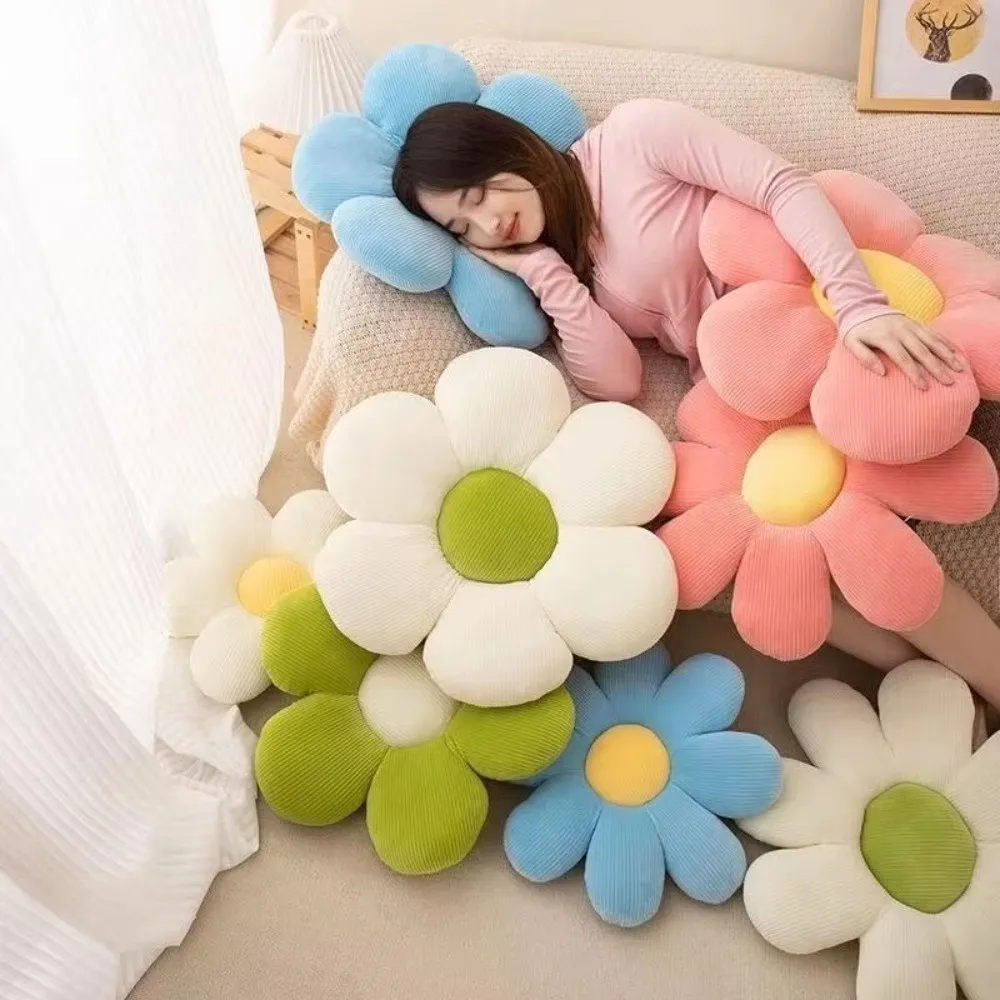 40cm Flower Cushion Colorful Petal Design Lifelike Flower Shape Daisy Seat Cushion Multilayer Petal Texture Soft Pillow - view 2