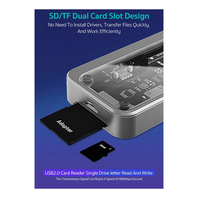 Док-станция 10-в-1 гигабитная с разъемами типа C и USB 100, 3,0 Вт