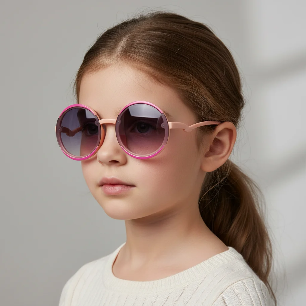 Cute Color Block Round Kids Sunglasses, Lightweight Comfortable, Uv400 Protection Baby Sunglasses 8832
