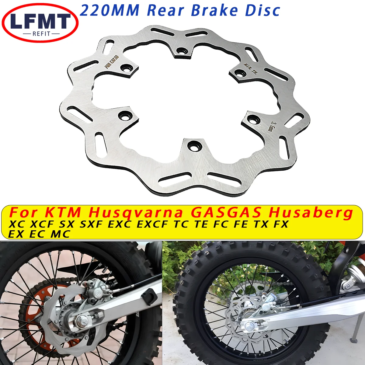 

Dirt Bike Rear Brake Discs For KTM SXF XC XCW XCF EXC EXCF SX TPI Six Days 125 250 300 350 450 500 1994-2023 Universal Parts