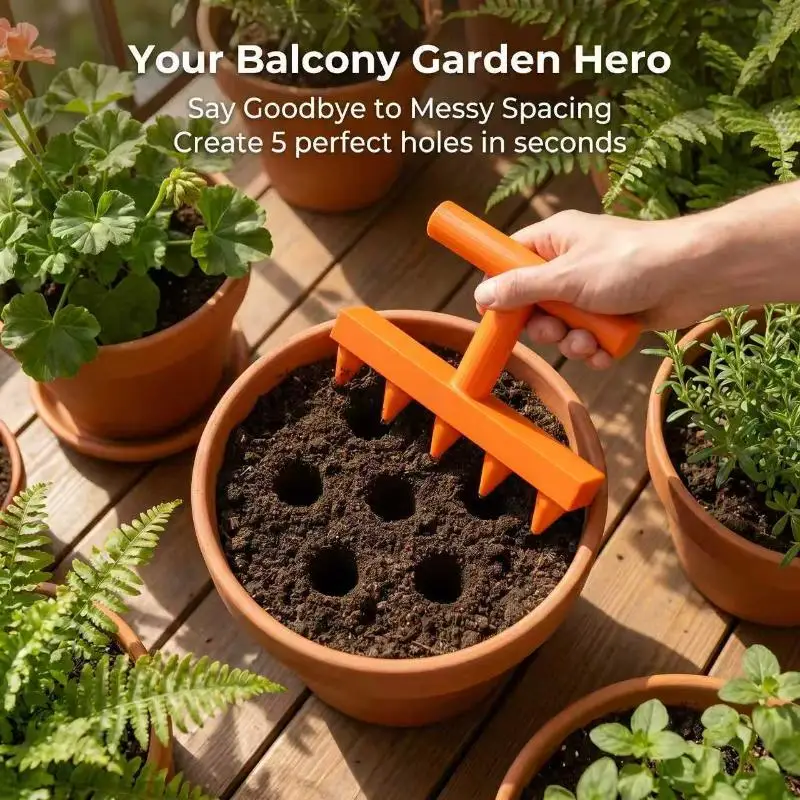 【MA】Gardening Hole Punch Seeder, Household Vegetable And Flower Seedling Puncher, Balcony Vegetable Garden Seedling Sowing Tool