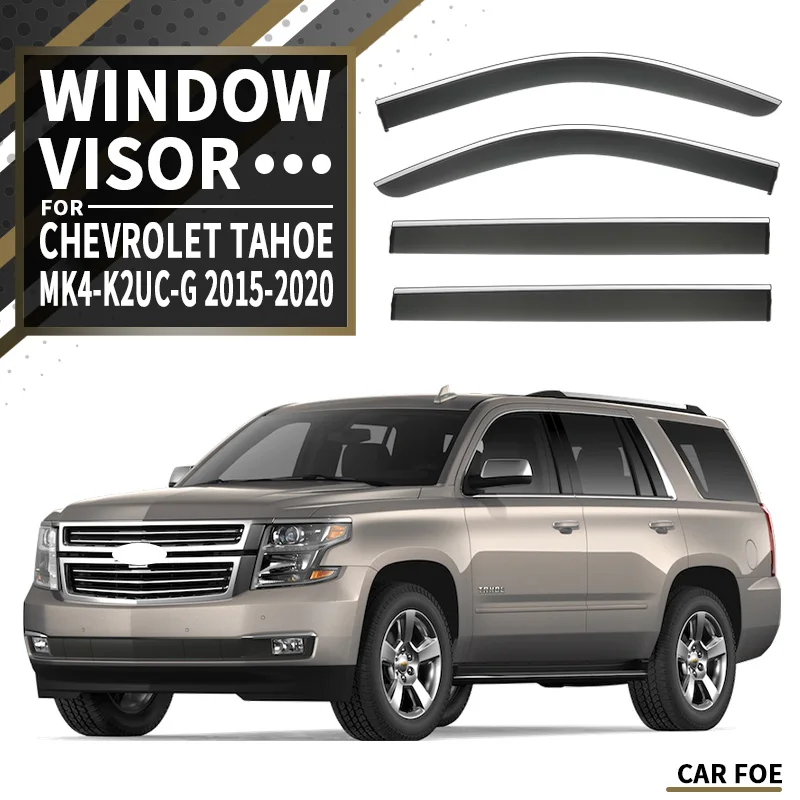 

For Chevrolet Tahoe K2UC-G 2015-2020 Plastic Window Visor Vent Shades Sun Rain Deflector Guard