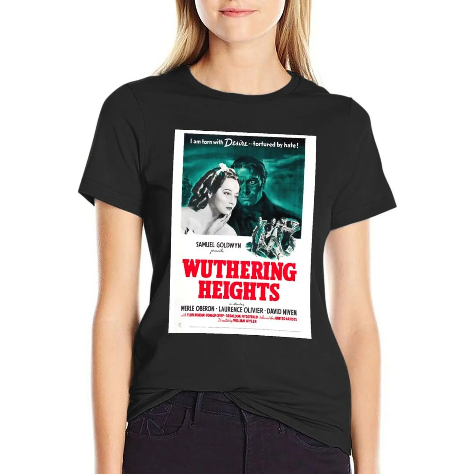 

Wuthering Heights (1939) Movie Poster T-Shirt cute tops customs design your own blanks t shirt dress Women