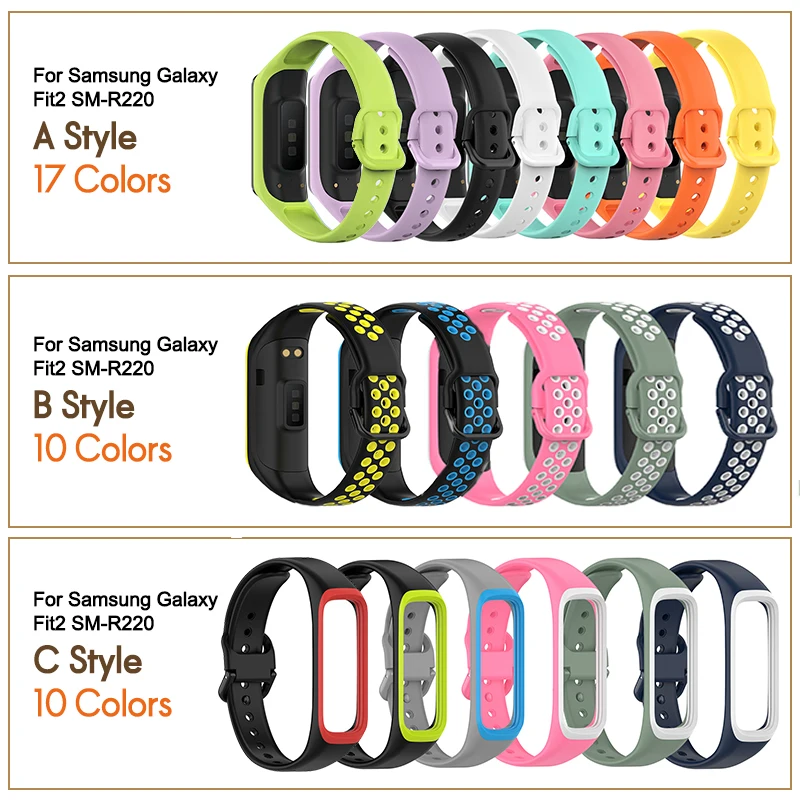 Silicone Band Strap For Samsung Galaxy Fit 2 SM-R220 Watch Bracelet Replacement Sport Watchband Correa For Samsung Galaxy Fit 2