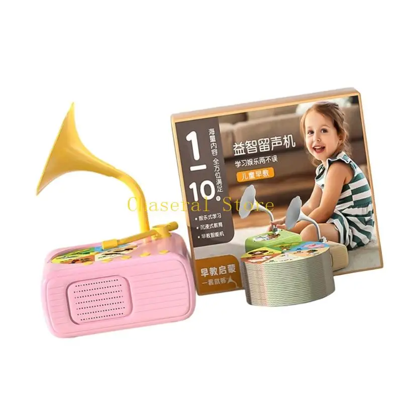 E7ce interactief grammofoon muziekspeler speelgoed voor kinderen met 96 kaarten USB -oplaad