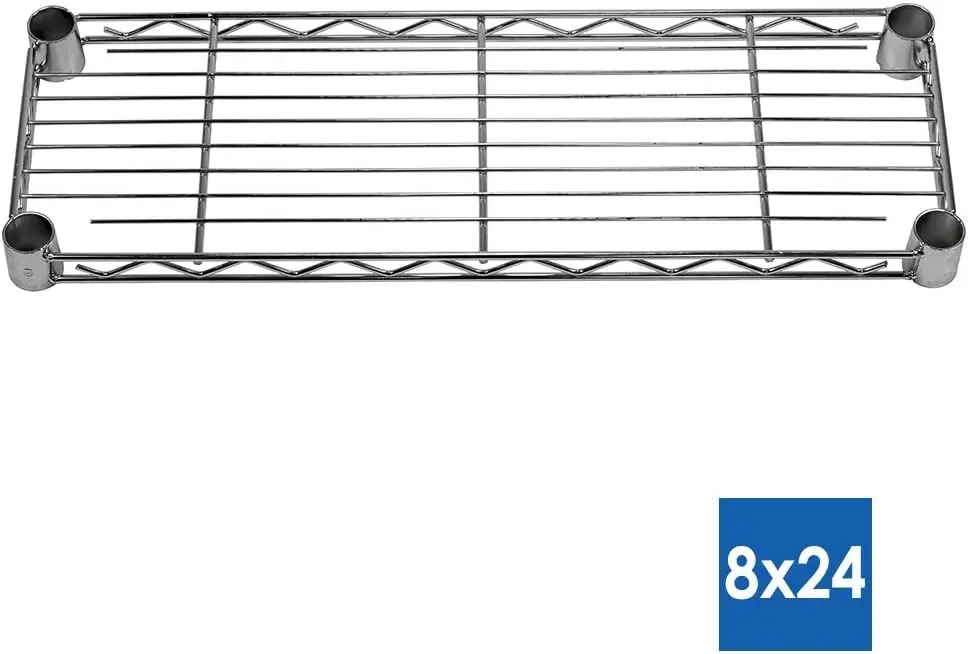 ชั้นวางของในชั้นวางของในครัวโครเมี่ยม8 "D x 24" W x 72 "H พร้อมชั้นวาง4ชั้นความจุน้ำหนัก800lbs ต่อชั้นวาง