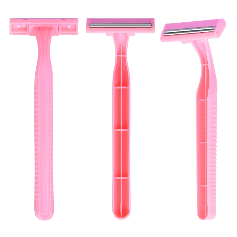 5PCS/Bag Disposable Razor for Women 2Blades Manual Shaver Suitable for The Face Legs Arms Bikini Area Removing Hair Pink Color