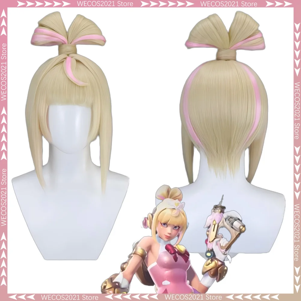 

Anime Game OW Magical Girl Juno Wigs Women Cosplay Fantasy Hair Costume Disguise Accessories Adult Women Roleplay Fantasia Props