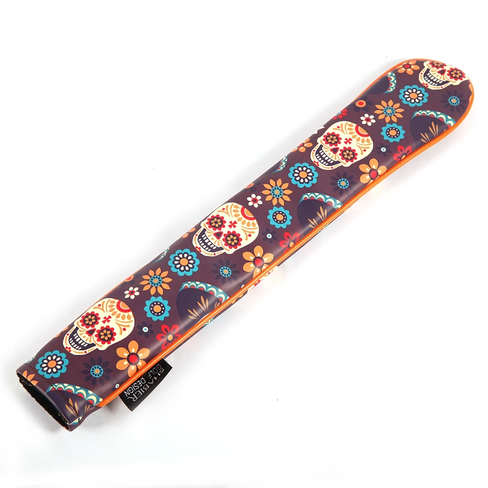 Premium PU Leather Embroidery Printing Golf Alignment Stick Cover