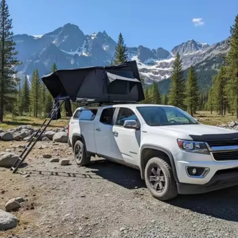 High Quality 4 Person Four-Season Double Layer Aluminum Clamshell Waterproof Canvas Rooftop Tent For Camping Car