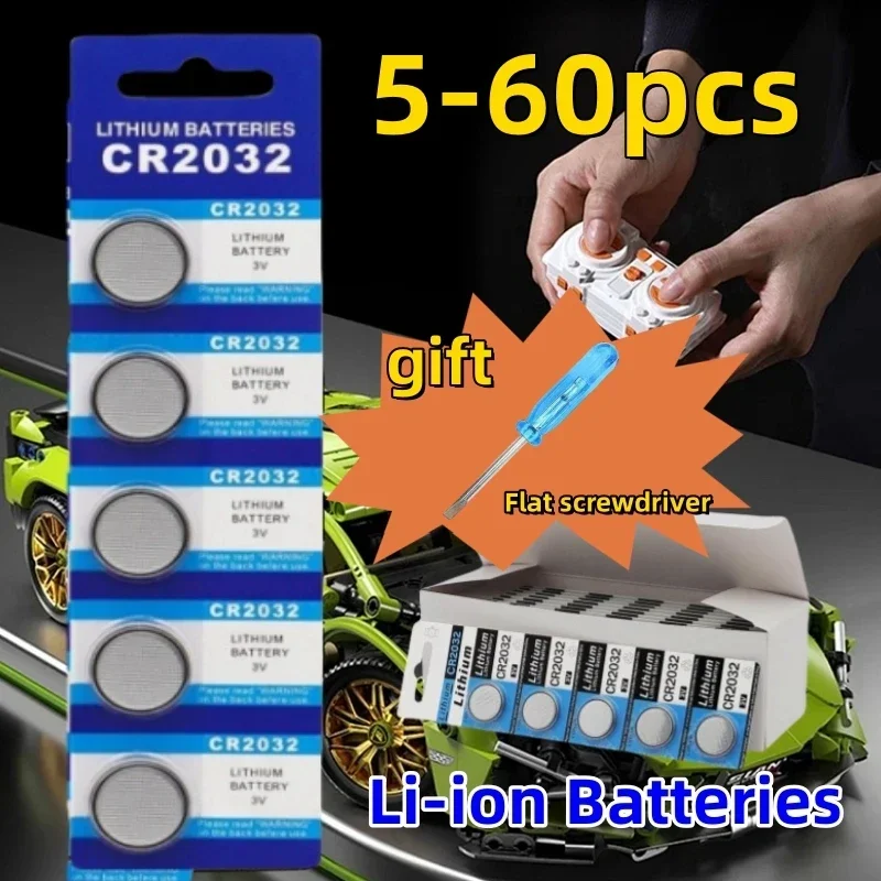 ใหม่ 5-60PCS CR2032 CR 2032 แบตเตอรี่ปุ่ม 3V แบตเตอรี่ลิเธียมสําหรับนาฬิกาของเล่นเครื่องคิดเลขรถรีโมทคอนโทรลปุ่มเหรียญ