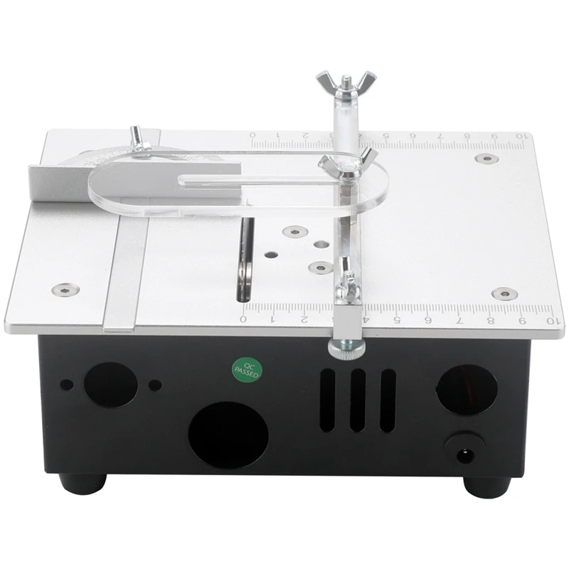 ABDJ-Desktop Mini Table Saw Aluminum Alloy Mini Table Saw DIY Small Cutting Machine Woodworking Craft Cutting Tool US Plug