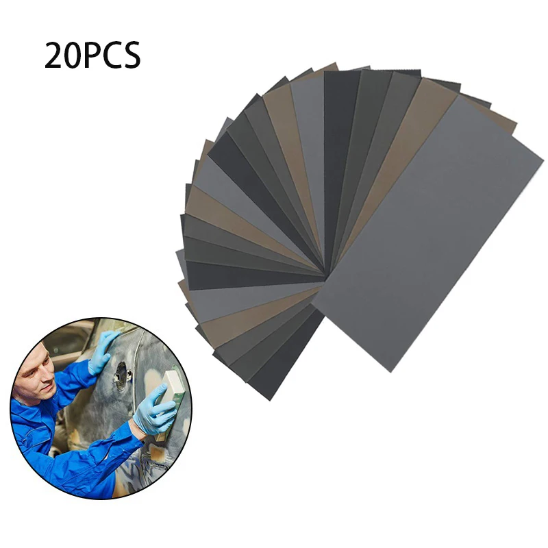 

20pc Sandpaper Set 1000/2000/3000/5000/7000 Grit Sanding Paper Water/Dry Abrasive SandPapers For Wood Metal Polishing Automotive