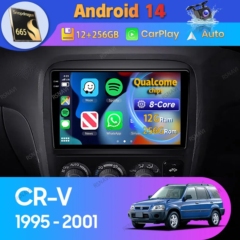 

Android 14 Carplay Auto For Honda CR-V CRV 1995 1996 - 2001 Car Radio GPS Navigation 2 Din Video Player Stereo WIFI+4G Head Unit