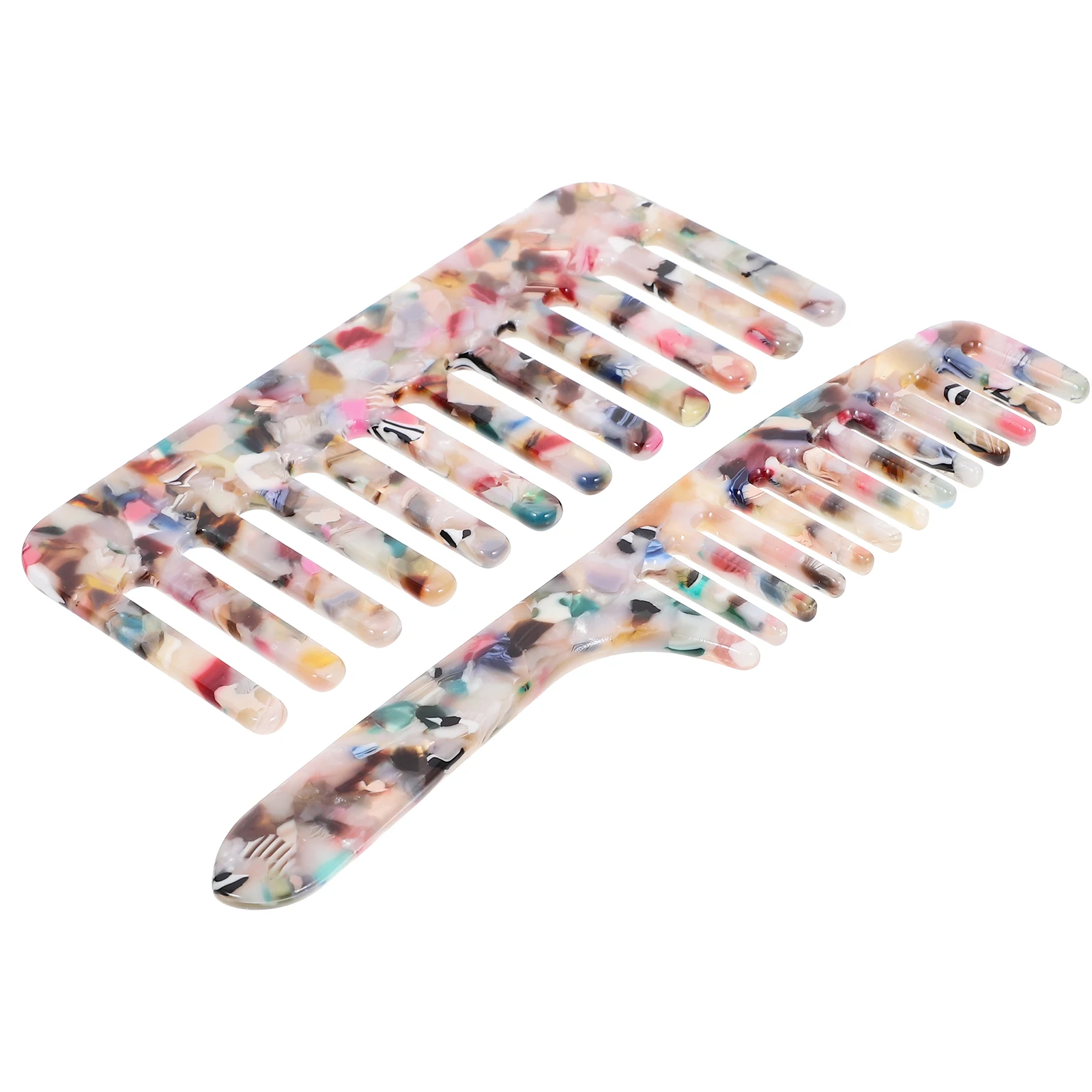 2pcs Large Tooth Comb Wide Teeth Detangling Tool for Curly Hair Scalp Stimulation Blood Circulation All Hair Types Wet Dry Use