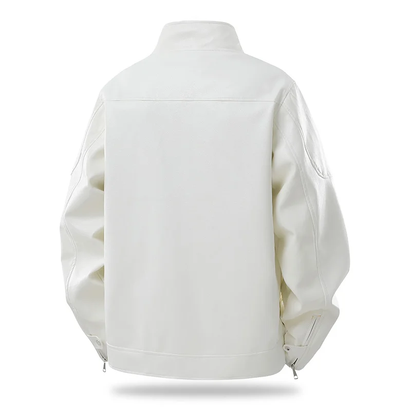 الأمريكية شارع العليا الرجعية بو الجلود Jaet الرجال فضفاضة تنوعا العصرية دراجة نارية Jaet الشباب الورك معطف Faion عارضة