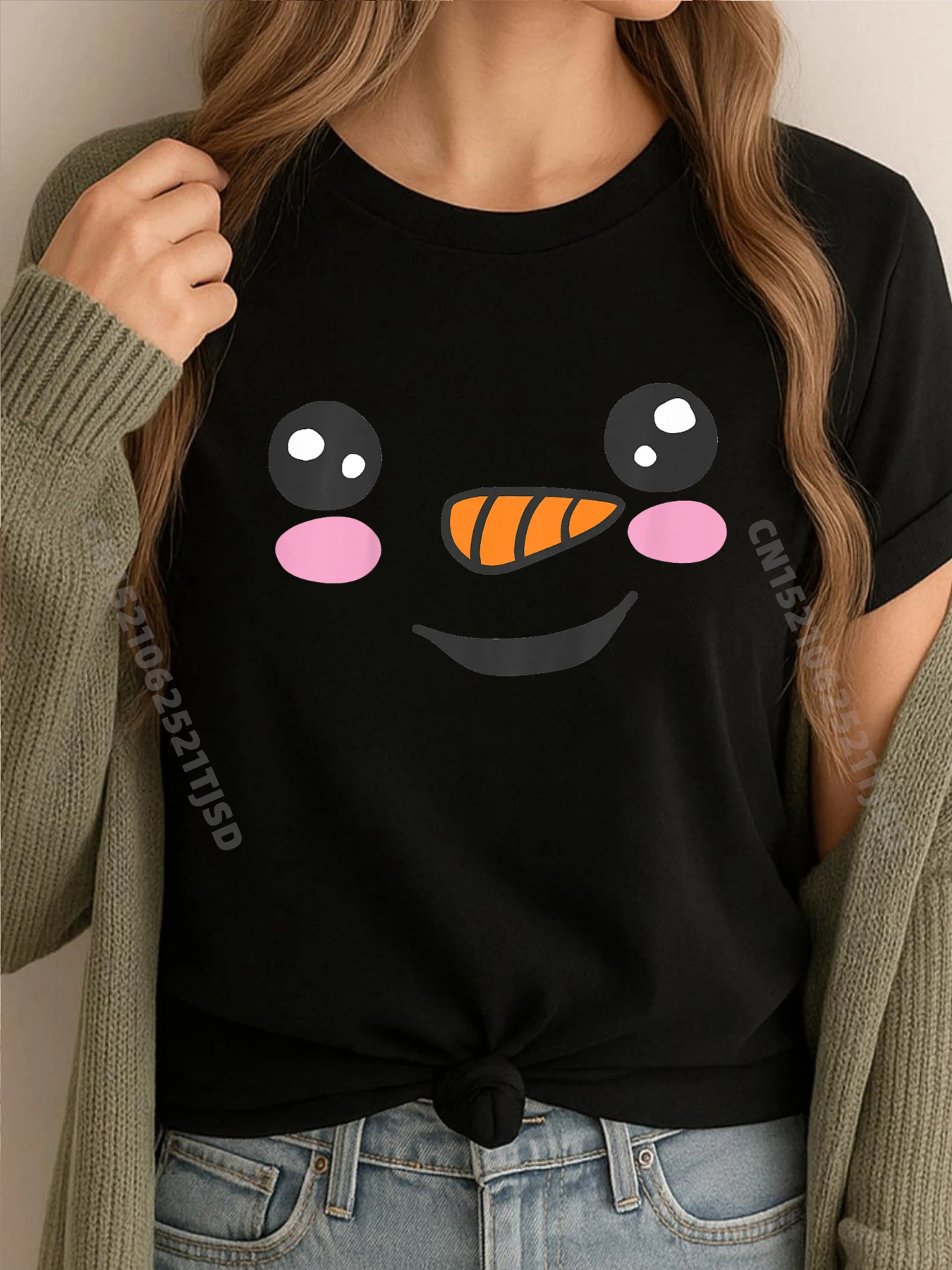 

Детская одежда с Рождеством, милый кавайный снеговик для маленьких девочек, винтажные футболки на Хэллоуин