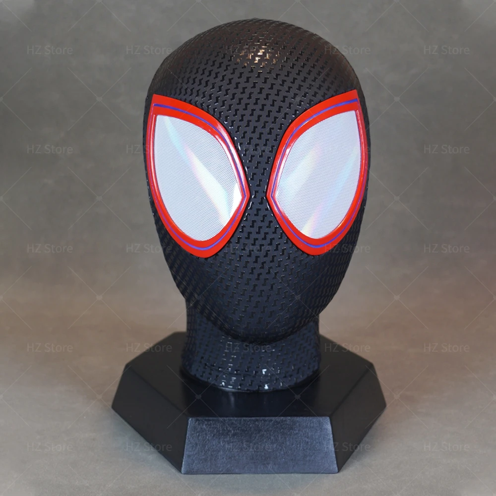 

Marvel Big Eyes Version Black Spiderman Miles Morales Mask Cosplay Accessories Shell/ Eyes / Mask Fabric Wearable Movie Prop